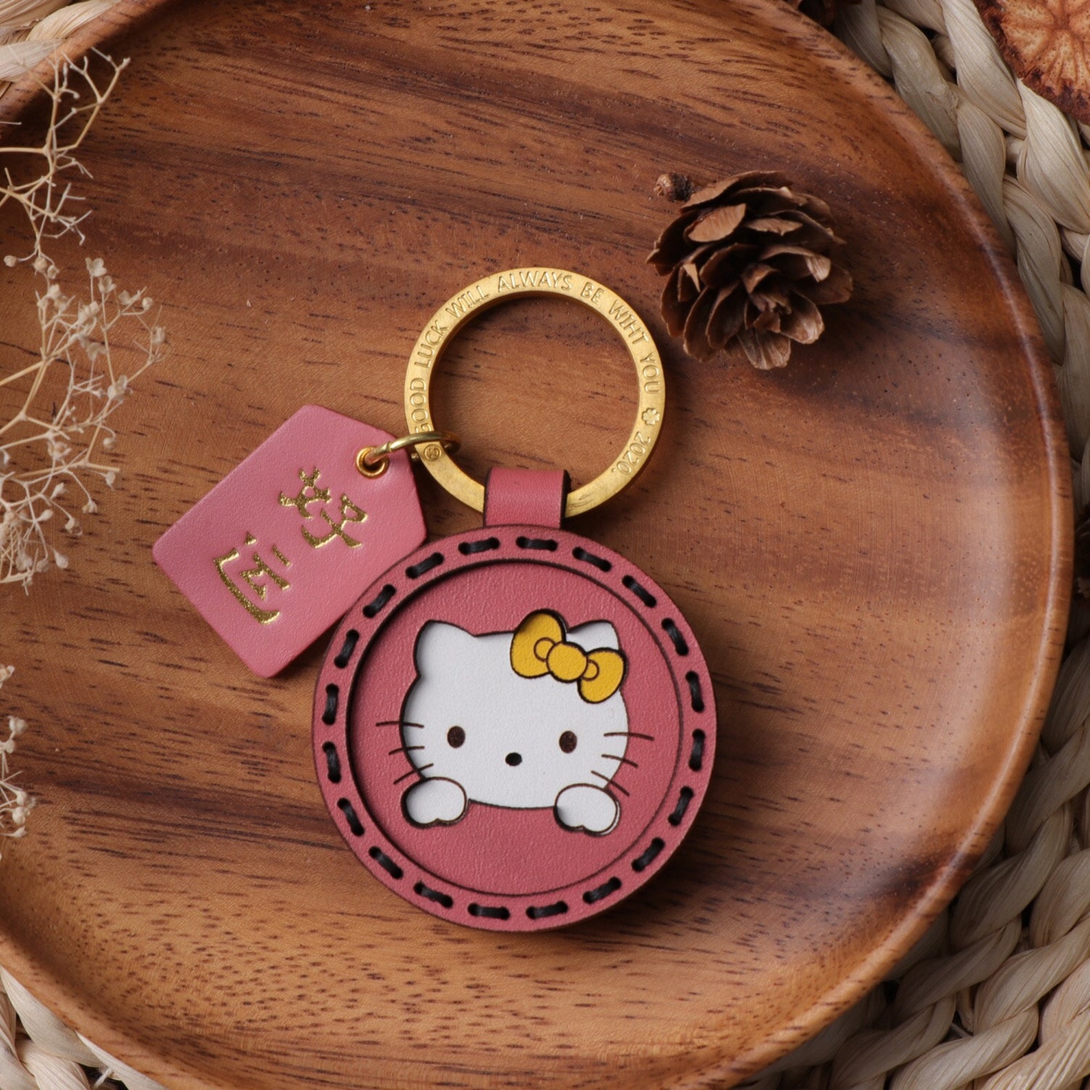 Leather keychain /Hello Kitty// key fob / pendant Etsy
