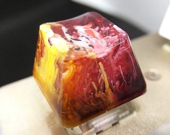 NEW keycap R4 Keycap Handmade Resin Keycap Artisan carp Keycaps Gift for boy OEM for Cherry MX Keyboard Koi keycap yellow red Custom keycaps