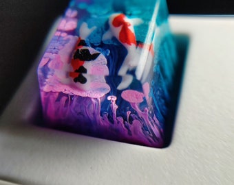 Keycaps for Decorative Mechanical Keyboards Interesting 1U Keycaps SSSLG Keycaps 4 Different Patterns,4 Handmade Resin Keycaps