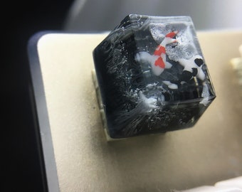 NEW R4 Keycap Handmade Resin Keycap Artisan carp Keycaps Gift for boy OEM for Cherry MX Keyboard Koi keycap black and White Custom keycaps