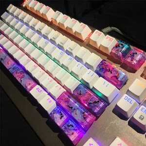 NEW keycap spacebar Keycap Pink Keycap Handmade Resin Keycap Artisan carp Keycaps Gift for boy OEM for Cherry MX Keyboard image 5