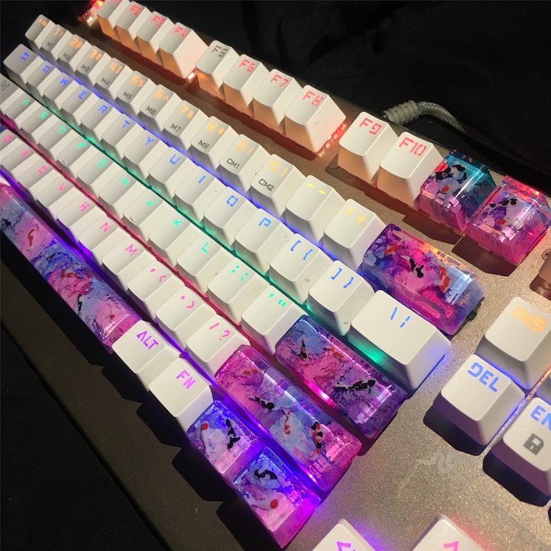 NEW keycap spacebar Keycap Pink Keycap Handmade Resin Keycap Artisan carp Keycaps Gift for boy OEM for Cherry MX Keyboard image 5