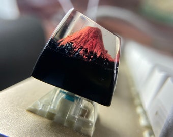 Suitable for cherry R1 keycaps or esc keycaps resin keycaps volcano  mountain Red Mount customized keycaps personalized keycaps SA