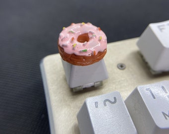 Cute Donuts keycaps of Cherry MX mechanical keyboard, handmade custom keycaps, interesting gifts for gamers
