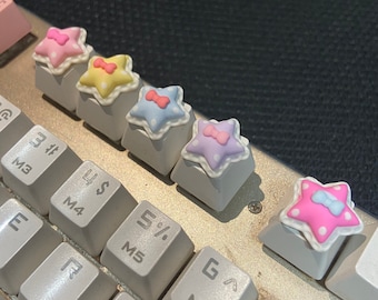 Handmade star keycaps are suitable for most cherry MX (+) axis mechanical keyboard ESC R4 keycaps set