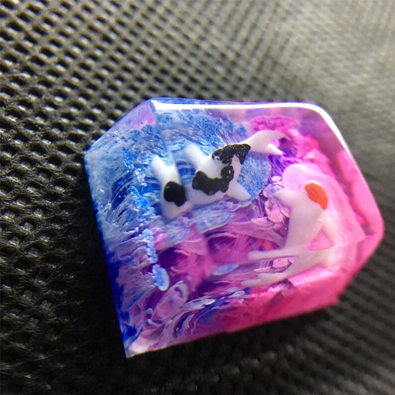 NEW keycap spacebar Keycap Pink Keycap Handmade Resin Keycap Artisan carp Keycaps Gift for boy OEM for Cherry MX Keyboard Ctrl(1.25u)