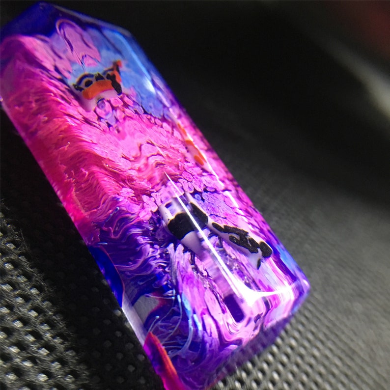 NEW keycap spacebar Keycap Pink Keycap Handmade Resin Keycap Artisan carp Keycaps Gift for boy OEM for Cherry MX Keyboard Backspace key (2u)