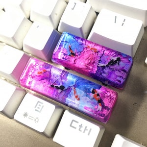 NEW keycap spacebar Keycap Pink Keycap Handmade Resin Keycap Artisan carp Keycaps Gift for boy OEM for Cherry MX Keyboard Enter+Right shift