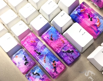 NEW keycap spacebar Keycap  Pink Keycap Handmade Resin Keycap Artisan carp Keycaps Gift for boy OEM for Cherry MX Keyboard