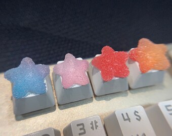 Handmade candy stars keycaps are suitable for most cherry MX (+) axis mechanical keyboard ESC R4 keycaps set