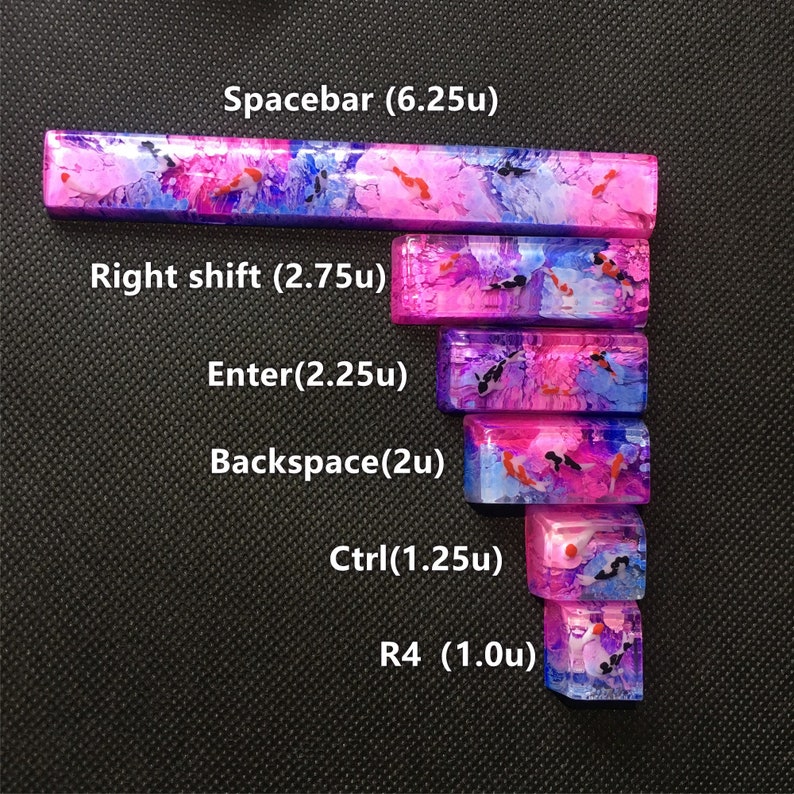 NEW keycap spacebar Keycap Pink Keycap Handmade Resin Keycap Artisan carp Keycaps Gift for boy OEM for Cherry MX Keyboard image 8