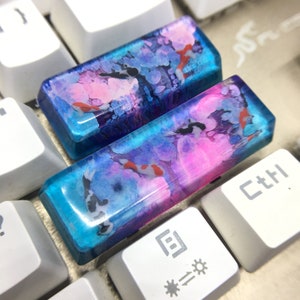 Koi Fish Resin Keycap Backlit Keycaps keycap Enter+shift Keycaps Handmade Resin Keycap Artisan carp Keycaps Gift for boy Cherry MX