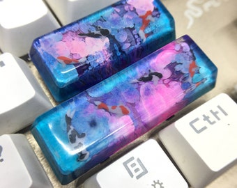 Koi Fish Resin Keycap Backlit Keycaps keycap Enter+shift Keycaps Handmade Resin Keycap Artisan carp Keycaps Gift for boy Cherry MX