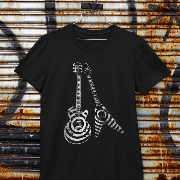 BEST SELLER! Gothic T-Shirt - Skelethon "Guitars"  Unisex  -  gothic chitarrista rock musicista guitarrist  zakk wylde ozzy osbourne