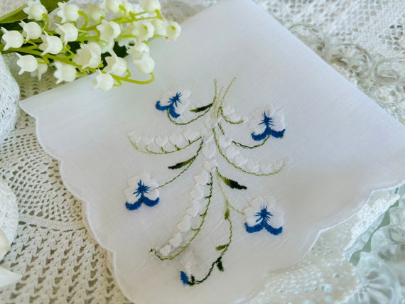 Lilies of the Valley Hankie, Lovely Vintage Sheer… - image 2