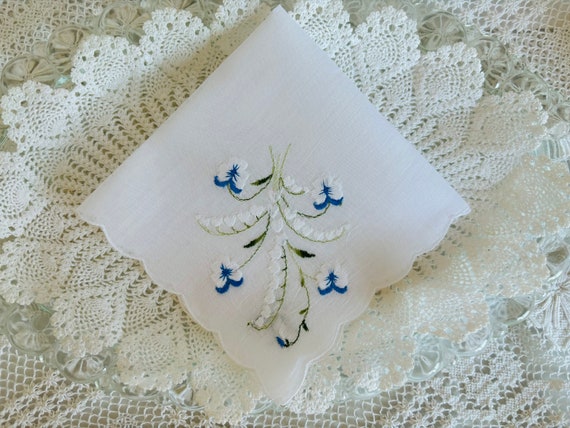 Lilies of the Valley Hankie, Lovely Vintage Sheer… - image 9