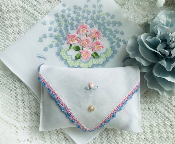 Something Blue Hankie and Lavender Scented Sachet… - image 1