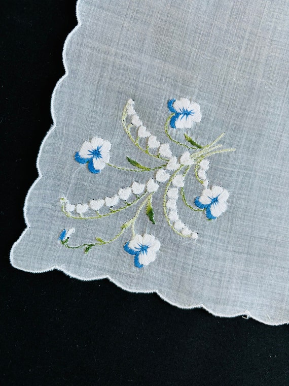 Lilies of the Valley Hankie, Lovely Vintage Sheer… - image 6
