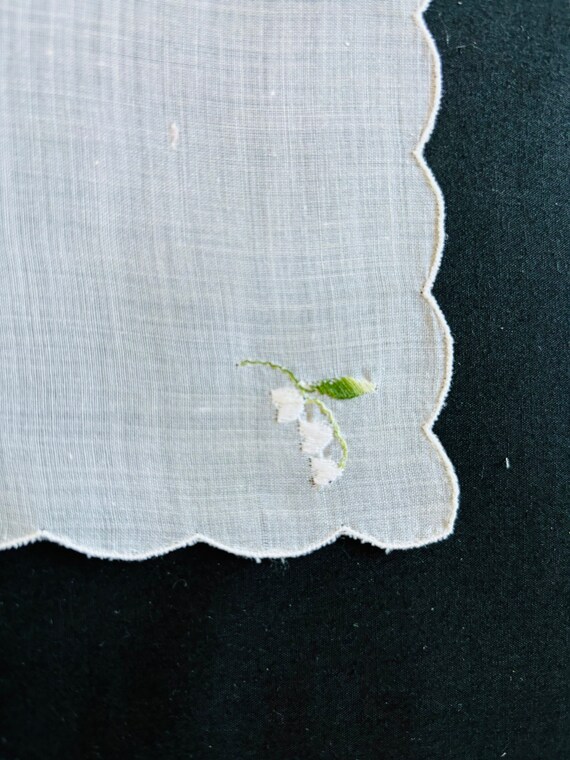 Lilies of the Valley Hankie, Lovely Vintage Sheer… - image 7