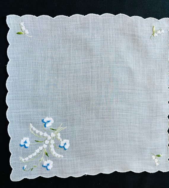Lilies of the Valley Hankie, Lovely Vintage Sheer… - image 5