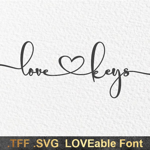 SVG Cricut Silhouette heart font, modern calligraphy font, SVG wedding font, invitations font, handwritten font, script font, fancy SVG font