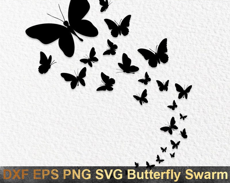Butterfly Swarm Svg File for Cricut Silhouette Butterfly - Etsy Hong Kong