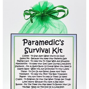 Paramedic's Survival Kit ~ Fun Novelty Gift & Card Alternative | Birthday Present | Greeting Cards |  Personalised Gift for a Paramedic