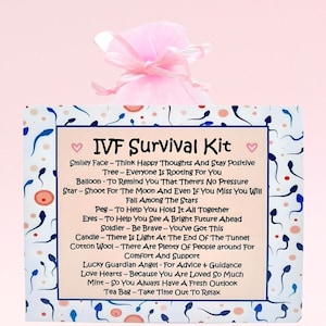 IVF-survivalkit ~ Uniek sentimenteel nieuwigheidscadeau en -kaart | Veel geluk aandenken | Ondersteunend cadeau | Vruchtbaarheidsbehandeling | Ik denk aan jou