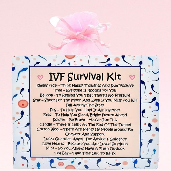 IVF Survival Kit ~ Unique Sentimental Novelty Gift & Card | Good Luck Keepsake | Supportive Gift | Fertility Treatment | Thinking Of You