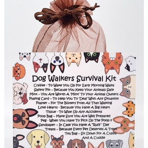 Dog Walker's Survival Kit Fun Novelty Gift & Card Birthday Present Greeting Cards Personalised Gift for a Dog Walker Thank You image 5