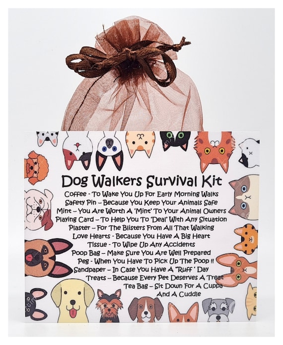 Dog Walker s Survival Kit Fun Novelty Gift Card Birthday Present