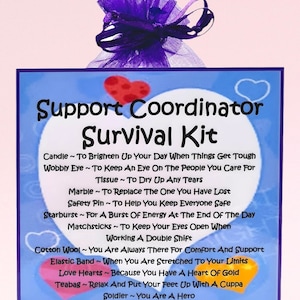 Kit di sopravvivenza per coordinatore del supporto ~ Divertente regalo e biglietto di auguri / regalo di compleanno / biglietti di auguri / ringraziamento / regalo personalizzato / ricordo