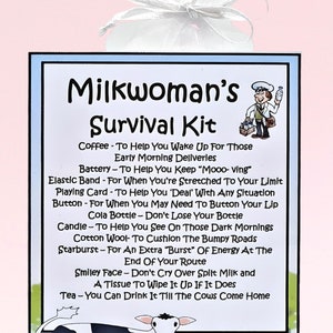 Survivalkit melkvrouw ~ leuk nieuwigheidscadeau en wenskaart | Verjaardagscadeau | Wenskaarten |  Gepersonaliseerd cadeau melkvrouw