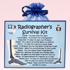 Radiographer&#39;s Survival Kit ~ Lustiges Geschenk & Kartenalternative | Geburtstagsgeschenk | Grußkarten | Vielen Dank | Personalisiertes Geschenk
