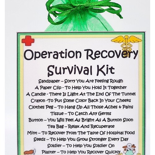 Operation Recovery Survival Kit Fun Novelty Gift &amp; Card / - Etsy