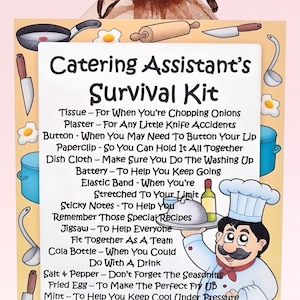 Survival Kit für den Gastro-Assistenten ~ Lustiges Geschenk & Kartenalternative | Geburtstagsgeschenk | Grußkarten | Personalisierte Andenken