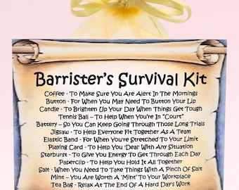 Barrister's Survival Kit ~ Fun Novelty Gift & Card Alternative | Birthday Present | Greeting Cards | Unique Personalised Barrister Gift