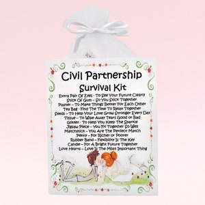 Kit di sopravvivenza per unione civile (CARINO) ~ Regalo di nozze unico e divertente e ricordo / Unione civile / Regalo di nozze personalizzato