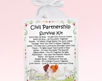 Civil Partnership Survival Kit (CUTE) ~ Unique Fun Novelty Wedding Gift & Keepsake | Civil Partnership | Personalised Wedding Gift