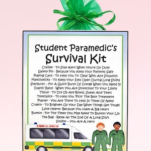 Survivalkit student paramedicus ~ Leuk nieuwigheidscadeau en -kaart | Verjaardagscadeau | Wenskaarten | Bedankt | Gepersonaliseerde cadeau | Aandenken