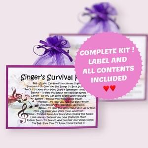 Singer's Survival Kit Fun Novelty Gift & Card Alternative Birthday Present Greeting Cards Personalised Gift for a Singer Keepsake image 2