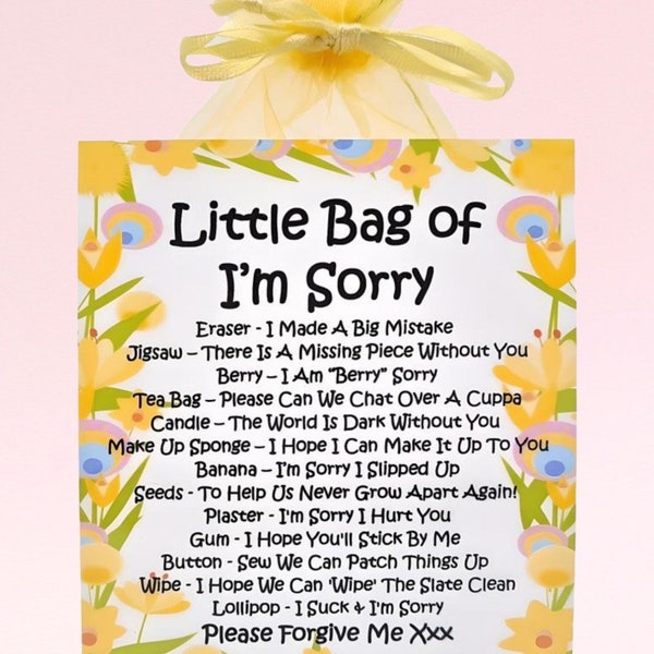 Little Bag of I’m Sorry ~ A Unique Way To Apologise | Sorry Gift | Sorry Cards | Present | Apology Gift | Forgive Me | I'm Sorry Gift