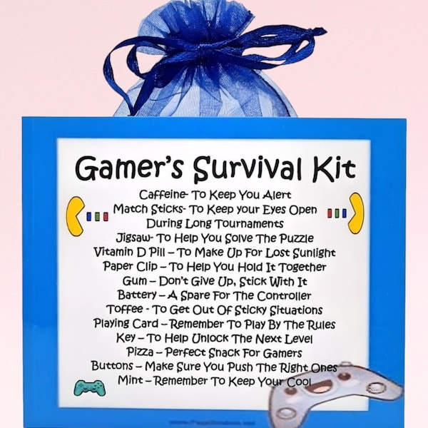 Gamer's Survival Kit ~ Fun Novelty Gift & Card | Birthday Present | Greeting Cards | Personalised Gift for a Gamer | Gaming Gifts