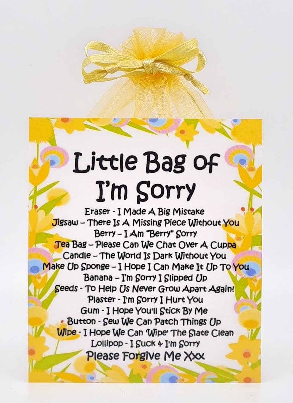 Little Bag of Im Sorry A Unique Way to Apologise / Sorry - Etsy