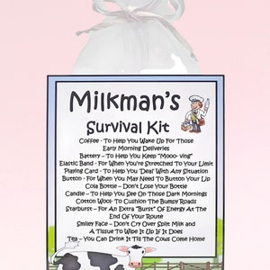 ミルクマンのサバイバルキット ~ 楽しいノベルティギフトとカードの代替品 | 誕生日プレゼント | グリーティングカード | 記念品 | ミルクマンへのパーソナライズされたギフト
