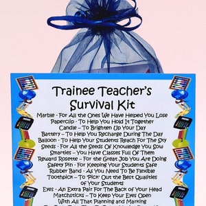 Kit de survie pour enseignant stagiaire ~ Cadeau et carte fantaisie | Cadeau d'anniversaire | Cartes de voeux | Cadeau de remerciement personnalisé unique pour professeur