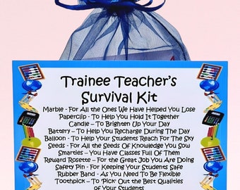 Trainee Teacher's Survival Kit ~ Fun Novelty Gift & Card | Birthday Present | Greeting Cards | Personalised Thank You Teacher Gift