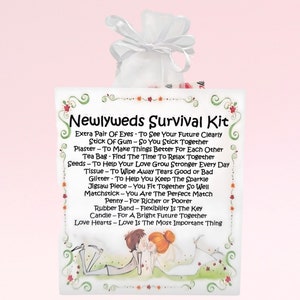 Kit di sopravvivenza per sposi novelli (carino) ~ Regalo di nozze originale, divertente e originale, e ricordo / Unione civile / Regalo personalizzato per sposi novelli / Matrimonio