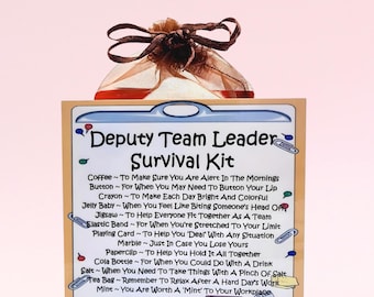 Deputy Team Leader Survival Kit ~ Fun Novelty Gift & Card Alternative | Birthday Present | Greeting Cards | Unique Personalised Gift