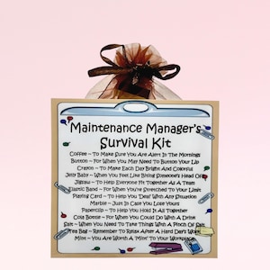 Maintenance Manager's Survival Kit ~ Leuk nieuwigheidscadeau en alternatief voor wenskaarten | Verjaardagscadeau | Wenskaarten | Gepersonaliseerde cadeau
